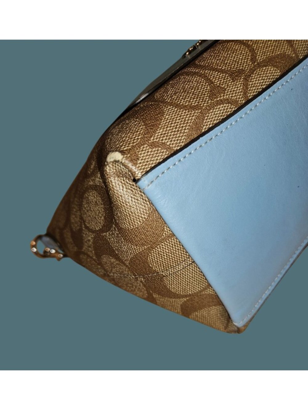 Coach Mini Emma Monogram Signature Canvas Top Handle Satchel Crossbody Bag - Picture 13 of 16